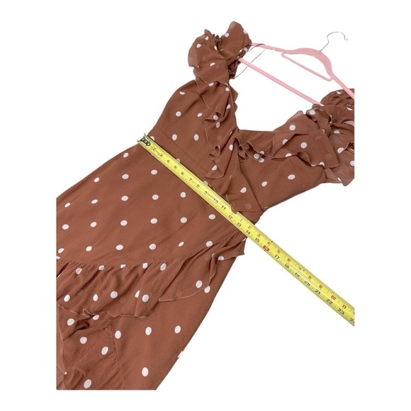 NICHOLAS

Rust Spot Wrap Frill Mini Dress US size 6 - Picture 12 of 17